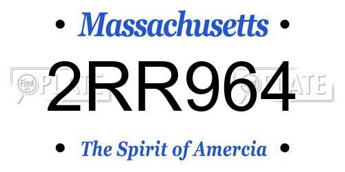 2RR964 Massachusetts License Plate