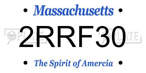 2RRF30 Massachusetts License Plate