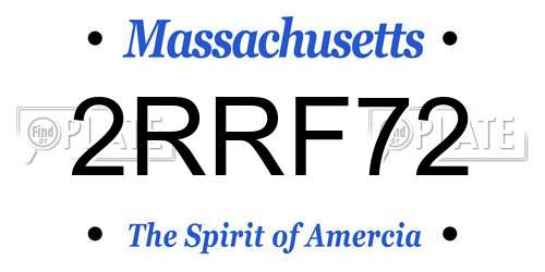 2RRF72 Massachusetts License Plate