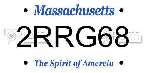 2RRG68 Massachusetts License Plate