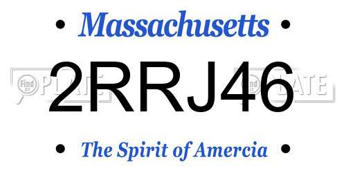 2RRJ46 Massachusetts License Plate