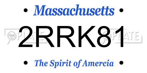 2RRK81 Massachusetts License Plate