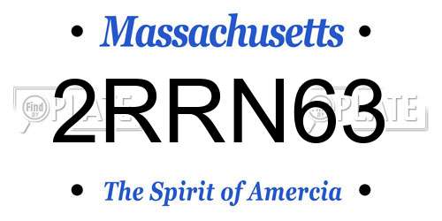 2RRN63 Massachusetts License Plate
