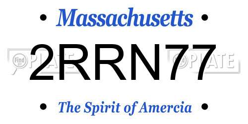 2RRN77 Massachusetts License Plate