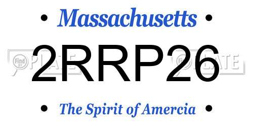 2RRP26 Massachusetts License Plate