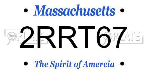 2RRT67 Massachusetts License Plate