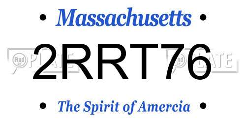 2RRT76 Massachusetts License Plate