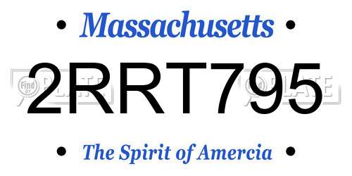 2RRT795 Massachusetts License Plate