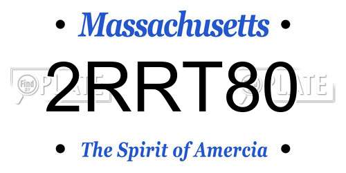 2RRT80 Massachusetts License Plate