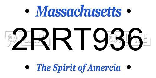 2RRT936 Massachusetts License Plate
