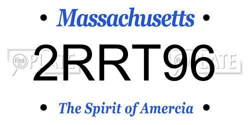 2RRT96 Massachusetts License Plate