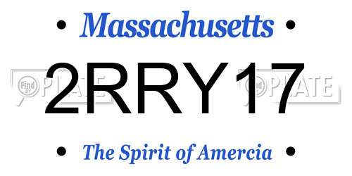 2RRY17 Massachusetts License Plate