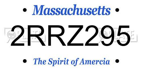 2RRZ295 Massachusetts License Plate