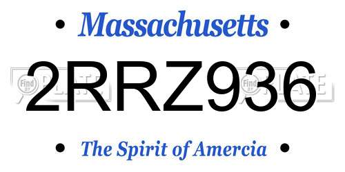2RRZ936 Massachusetts License Plate