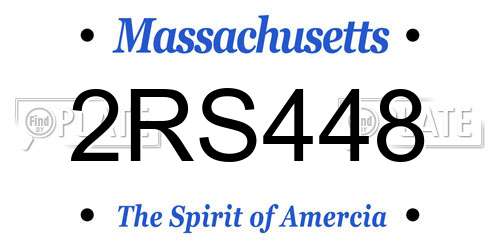 2RS448 Massachusetts License Plate
