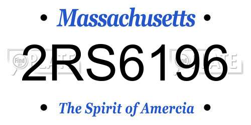 2RS6196 Massachusetts License Plate