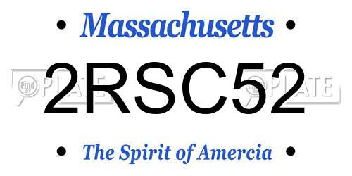 2RSC52 Massachusetts License Plate