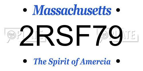 2RSF79 Massachusetts License Plate