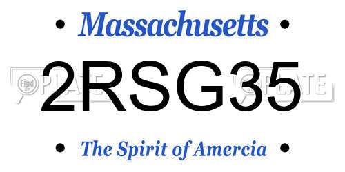 2RSG35 Massachusetts License Plate
