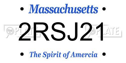 2RSJ21 Massachusetts License Plate