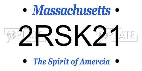2RSK21 Massachusetts License Plate