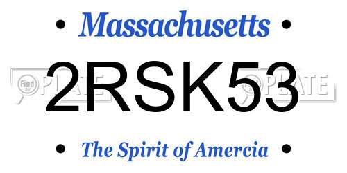 2RSK53 Massachusetts License Plate
