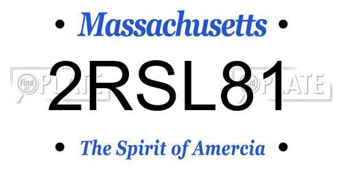 2RSL81 Massachusetts License Plate