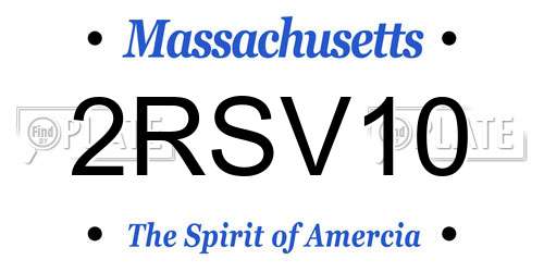 2RSV10 Massachusetts License Plate
