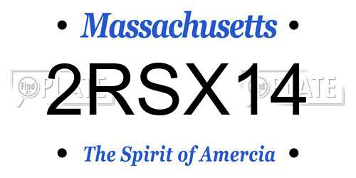 2RSX14 Massachusetts License Plate