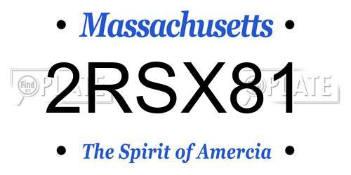 2RSX81 Massachusetts License Plate
