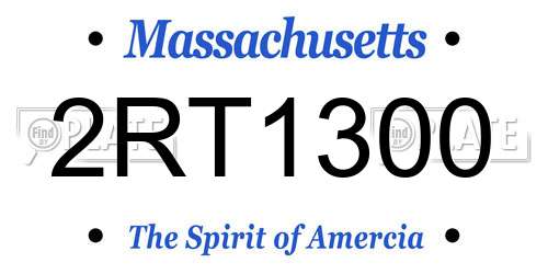 2RT1300 Massachusetts License Plate