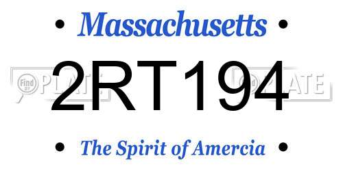 2RT194 Massachusetts License Plate