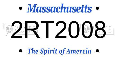 2RT2008 Massachusetts License Plate