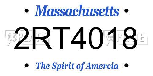 2RT4018 Massachusetts License Plate
