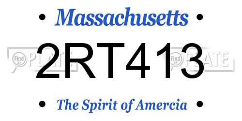 2RT413 Massachusetts License Plate
