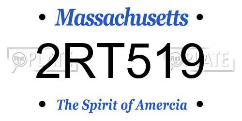 2RT519 Massachusetts License Plate