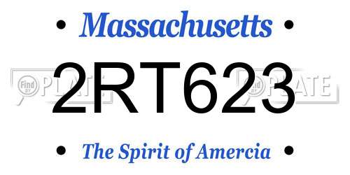 2RT623 Massachusetts License Plate