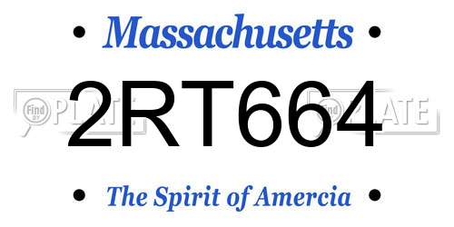 2RT664 Massachusetts License Plate