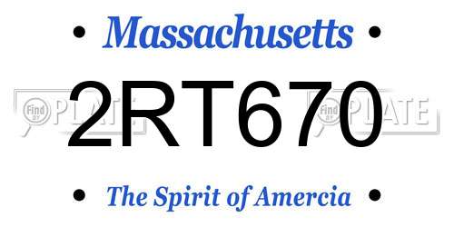 2RT670 Massachusetts License Plate