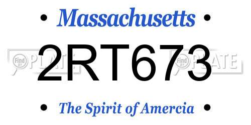 2RT673 Massachusetts License Plate