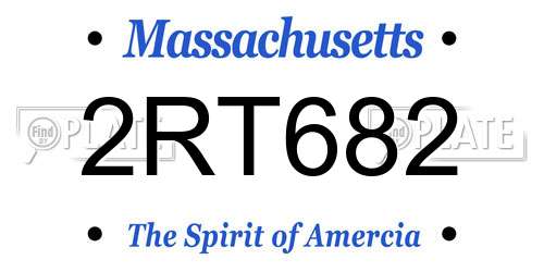 2RT682 Massachusetts License Plate