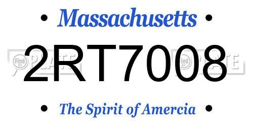 2RT7008 Massachusetts License Plate