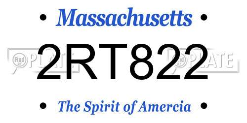 2RT822 Massachusetts License Plate