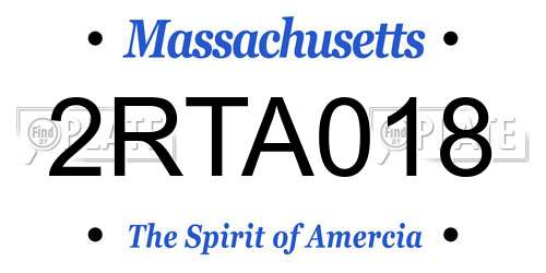 2RTA018 Massachusetts License Plate