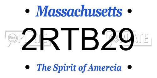 2RTB29 Massachusetts License Plate