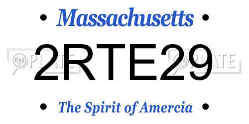 2RTE29 Massachusetts License Plate