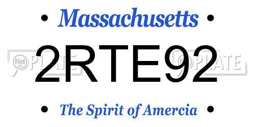 2RTE92 Massachusetts License Plate