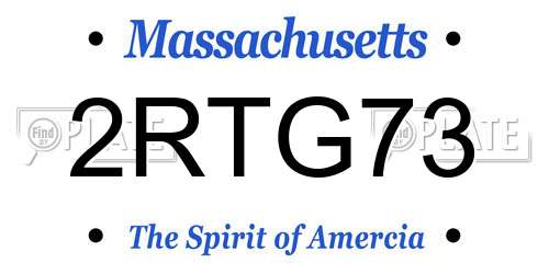 2RTG73 Massachusetts License Plate