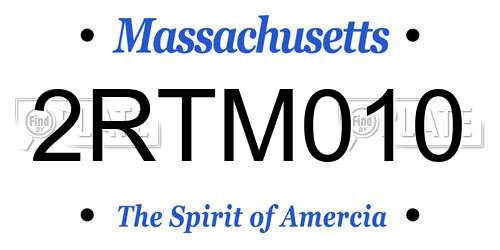 2RTM010 Massachusetts License Plate
