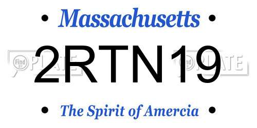 2RTN19 Massachusetts License Plate